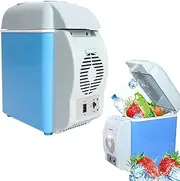 Mini Fridge,Cooler & Warmer,Car Fridge,Portable Small Fridge for the Office, Bedroom, Car, Travel, Skincare & Cosmetics （Blue）