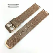 Thin Stainless Steel Metal Rose gold Mesh Replacement Watch Band Strap #5109