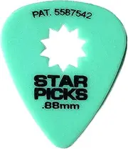 Everly Star Guitar Picks | 72 Pack | .88mm | Green