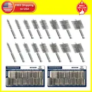 [8-Size_2 Sets] Bore Brush Set Stainless-Steel Wire Brush for Power Drill Dri...