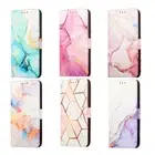 Case For Samsung Galaxy A52 Leather Phone Protector Marble Cover Flip Wallet