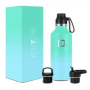 NNEDSZ Iron Flask Narrow Mouth Bottle with Spout Lid, Sky, 32oz/950ml