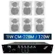 TIW CM-228M 公共廣播擴大機120W+AV MUSICAL QS-61POR 白 多用途喇叭6支