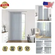 Elegant Blue Grey Pinch Pleat Curtains - Semi-Sheer Light Filtering 60"Wx84"L