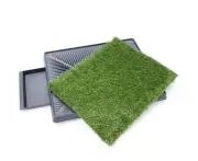 Indoor Dog Pet Potty Training Portable Toilet Large Loo Pad Tray 1/2 Grass Mat - drawer pet potty with 1 grass mat
