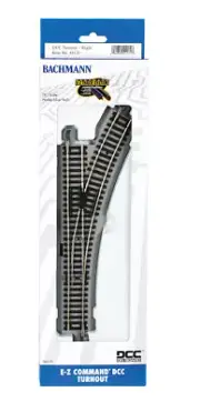 Bachmann HO Decoder-Equipped Nickel Silver E-Z Track Turnout Right-Hand 44131