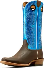 Ariat Men's Ringer Western Boot 8 Wide, Bright Blue Patent/Tobacco Toffee