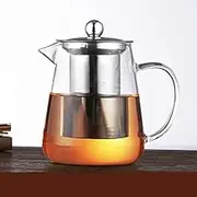Glass Teapot Heat Resistant Glass Teapot Puer Kettle Coffee Glass Maker Convenient Office Tea Pot Large Capacity Heat Resistant Glass Teapot Tea Set with Stainless Steel Filter for Kung F