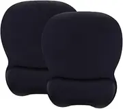 Ergonomic Mouse Pad with Gel Wrist Rest（2 Pack）, Smooth Wrist Support Surface and Non-Slip Base Mousepad, Computer, Laptop, Office & Home-Black & Black