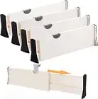 11"-17" 4PCS Expandable Drawer Dividers, Adjustable Dresser Drawer Divider, Draw
