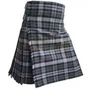 Scottish Traditional Handmade Black Scottish National Tartan Kilt For Men Kilts