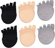 3Pairs Fashionable Summer Toe Socks of Elastic Toe Stretchers for Men Women Non Slip Design Comfortable Cotton Foot Pad for Running Pilates and Everyday Wear