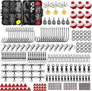 Fishing Accessories Tackle Kit Box-Sinker Weights, Crossline Barrel Swivel, Swiv