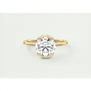 1-Carat Moissanite Solitaire Ring in 14K Gold