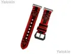 Red and Black Skull Crossbones Leather Band Strap for Fitbit Ionic Smartwatches