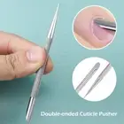 Double Ended Nail Pusher Cuticle Remover Manicure Pedicure Beauty Steel T:ti