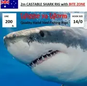 200lb Stainless Steel Wire 2m Shark trace with Bite Zone, 14/0 circle hook