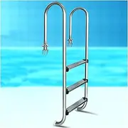 Dock Ladder,3 Step In-Ground Pool Ladder,Stainless Steel Pool Steps,Pool Pedal with Handrails,for Indoor Outdoor Pools(3 Step)