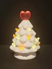 Pre Lit Ceramic Valentine's Day Tree With A Heart On Top