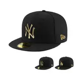 NEW ERA 59FIFTY 5950 MLB 洋基 / 道奇 鐵牌 黑金色 棒球帽 鴨舌帽 全封式【TCC】