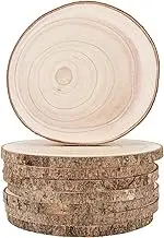 Maputune 8 Pcs 7-8 in Large Unfinished Wood Slices for Centerpieces, Natural Rustic Wooden Plate for DIY Craft, Round Wood Chips for Signage Painting Wedding Party Christmas Decor