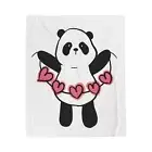 Panda with hearts blanket throw bedding with panda bear lover gift Plush Blanket