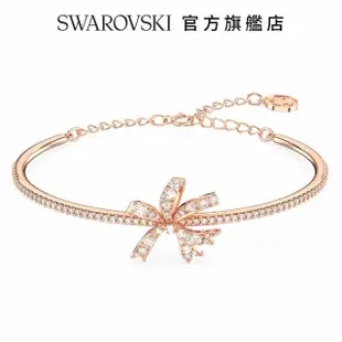 【SWAROVSKI 官方直營】Volta 手鐲蝴蝶結 白色 鍍玫瑰金色調 交換禮物