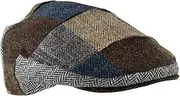 [Barefoot Bagpiper] Patch Harris Tweed Flat Cap Scally Cap for Men Scottish Hat Driving Cap Ivy Cap Irish Flat Hat Newsboy Cap