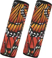 Car Seat Belt Pads 2 Pack Soft Unique Car Safety Seat Belt Strap Shoulder Pad Backpack Shoulder Strap Pad Cover Car Accessories for Adults Youth Kids M Butterfly Brown