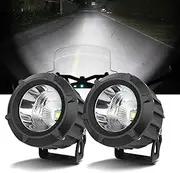 Chelhead 3.5 Inch Round LED Fog Lights, Motorcycle Auxiliary Lights, Compatible with Jeep, ATV, Car, SUV, UTV, Trucks, Tractor, VAN, RV, Trailer - 25W LED, Waterproof & Dustproof & Shockproof, Black