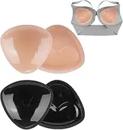 [Regbsulqs] 2 Pairs Double-Sided Sticky Bra Inserts,Self Adhesive Pads Reusable Push up Bra Inserrs for Bikini Swimsuit Dress