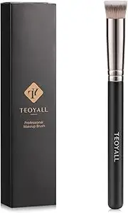 TEOYALL Flat Top Concealer Blush Brush, Synthetic Kabuki Brush for Blending Setting Buffing with Liquid, Cream and Powder Cosmetic (Flat Top Brush)