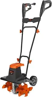 PlantCraft Electric Rotary Hoe Garden Tiller Soil Cultivator, Adjustable Depth, 6 Tines