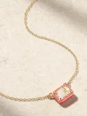 [Alison Lou] Alison Lou - Cocktail 14-karat Gold, Topaz And Enamel Necklace - One size One size Gold