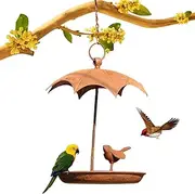 Zibeem Bird Feeders - Metal Bird Feeder,Weatherproof Metal Decorative Animal Feeding Tray with Dome Top for Garden, Balcony, Patio, Deck, Tree