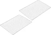 SUPVOX 2Pcs Barbecue Net Stainless Steel Bbq Tool Oil Draining Mesh with Fine Mesh Design Heat Resistant Non Stick for Outdoor Grilling and Cooking