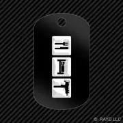 Eat Sleep Mac-10 Keychain GI dog tag engraved many colors #2 gun guns