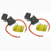 VOODOO 8 Gauge Maxi Inline Fuse Holder Fuseholder with Cover & Fuse (2 Pack) 20A