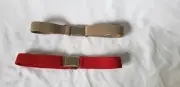 2 Pc Kids Adjustable Elastic Belts Boys & Girls Silver Magnetic Red Beige #878DD