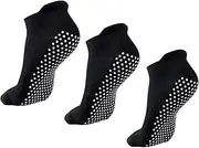 [NEWCHAO] Grip Non Skid Anti Slip Socks for Women and Men,3 Pairs Unisex Socks for Yoga Home Workout Barre Pilates Pregnancy