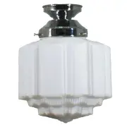 St Kilda Opal Matt 8&quot; Shade w 4 1/4&quot; Chrome Batten Fix Light