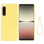 For Sony Xperia 5 IV Solid Color Liquid Silicone Dropproof Full Coverage Protective Case Yellow