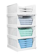 Fresh Fab Finds Pack of 4 Plastic Storage Box Closet Organizers