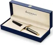 [WATERMAN] Hémisphère Fountain Pen | Matte Black with 23k Gold Trim | Medium Nib | Blue Ink | Gift Box