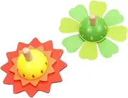 2pcs Kids Wooden Gyro Toy Mini Fidget for Kids Toy Pressure Relief Gyro Toys Traditional Colorful Wooden Toys Children Plaything