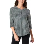 NWT LIZ CLAIBORNE Teal Geometric Print Tunic Top Plus Size 3X