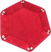 ibasenice Elegant Pu Leather Dice Tray Collapsible Storage Box for Dice Mobiles Keys Jewelry Easy Open