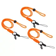 3Pcs Neck Lanyard w Hook Badge Lanyards Adjustable Strap Keychain Orange