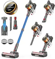 Cordless Vacuum Cleaner, 550W 45Kpa Suction, Up to 60Mins Runtime, Anti-Tangle Stick Vacuum with Smart Display, Wall Mount & Self-Standing, for Pet Hair, Carpet & Hard Floor – SunSare X9 (Latest 2025)
