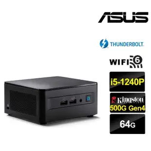 【ASUS 華碩】NUC i5十二核{朧月遊俠} 迷你電腦(i5-1240P/64G/500G M.2)